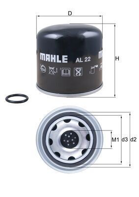 AL22 Mahle Original Filtro del desecador de aire (separador de agua y aceite) (camión)